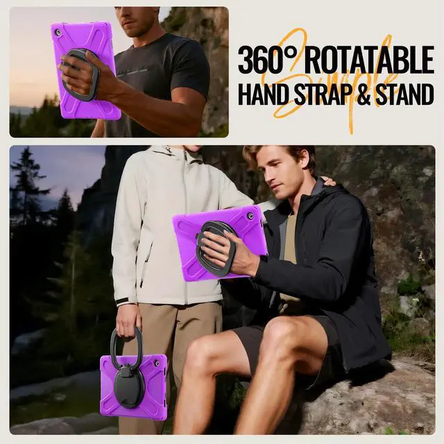 Alt view image 3 of 7 - WERLEO Protecive Case for Samsung Galaxy Tab A11 Plus / A11+ 11 Inch 2025 Shockporoof Cover with Pencil Holder Rotating Hand Strap & Stand Shoulder Strap Purple