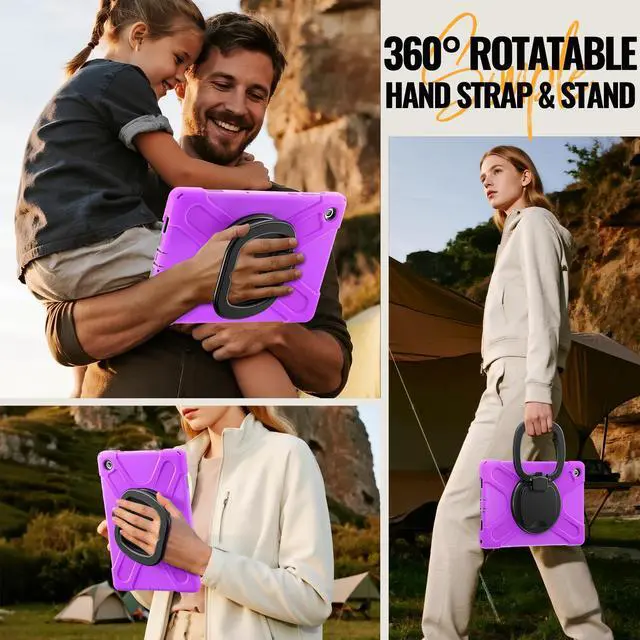Alt view image 4 of 7 - WERLEO Protecive Case for Samsung Galaxy Tab A11 Plus / A11+ 11 Inch 2025 Shockporoof Cover with Pencil Holder Rotating Hand Strap & Stand Shoulder Strap Purple