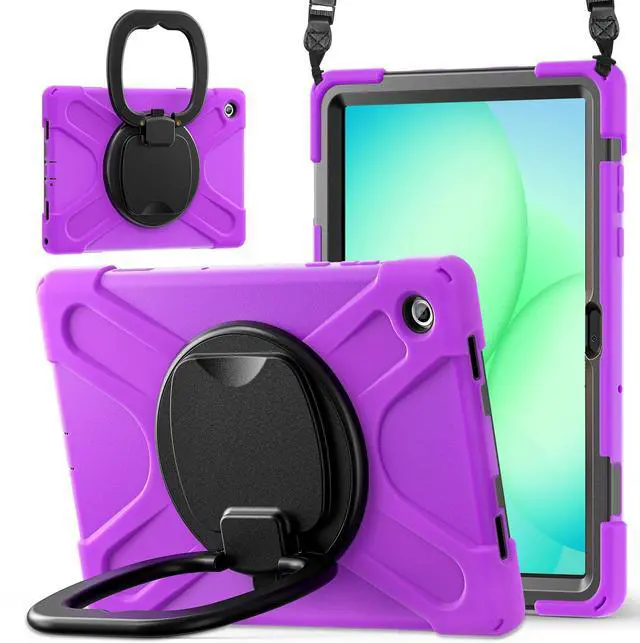 Main image of WERLEO Protecive Case for Samsung Galaxy Tab A11 Plus / A11+ 11 Inch 2025 Shockporoof Cover with Pencil Holder Rotating Hand Strap & Stand Shoulder Strap Purple