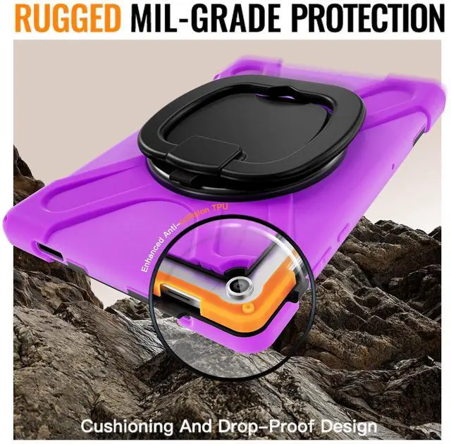 Alt view image 2 of 7 - WERLEO Protecive Case for Samsung Galaxy Tab A11 Plus / A11+ 11 Inch 2025 Shockporoof Cover with Pencil Holder Rotating Hand Strap & Stand Shoulder Strap Purple