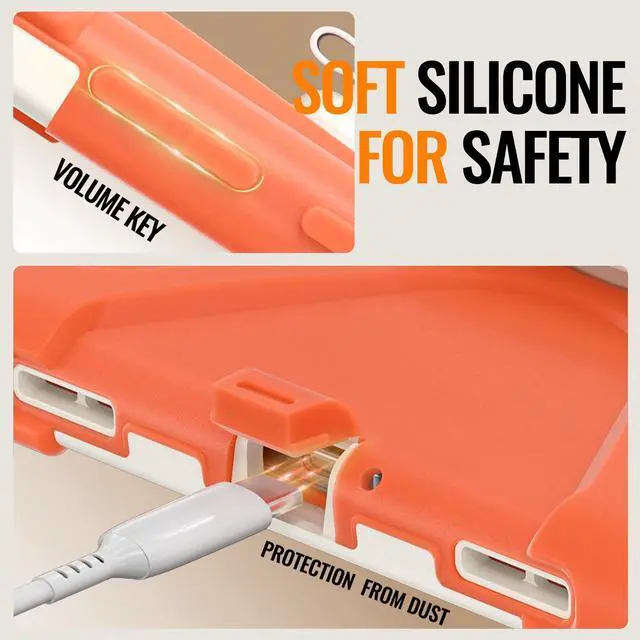 Alt view image 2 of 7 - WERLEO Protecive Case for Samsung Galaxy Tab A11 Plus / A11+ 11 Inch 2025 Shockporoof Cover with Pencil Holder Rotating Hand Strap & Stand Shoulder Strap Orange