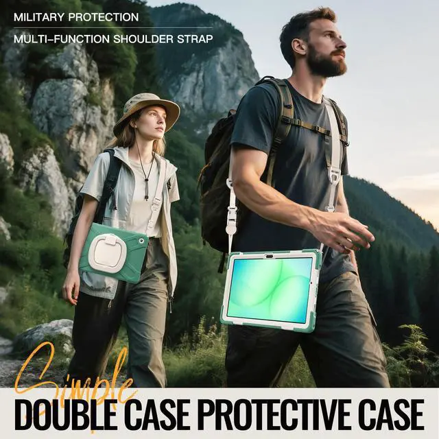 Alt view image 5 of 7 - WERLEO Protecive Case for Samsung Galaxy Tab A11 Plus / A11+ 11 Inch 2025 Shockporoof Cover with Pencil Holder Rotating Hand Strap & Stand Shoulder Strap Dark Green