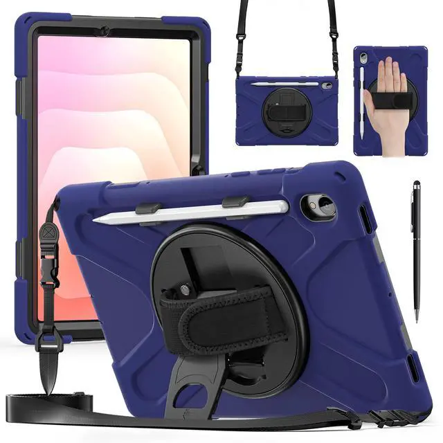 Main image of WERLEO Protecive Case for Samsung Galaxy Tab S11 11 inch 2025 SM-X730 X736B Shockporoof Cover with Pencil Holder Rotating Hand Strap & Stand Shoulder Strap & Universal Stylus Pen Navy Blue