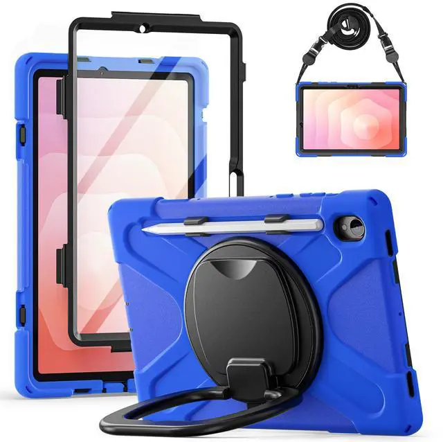 Main image of WERLEO Case for Samsung Galaxy Tab S11 11 inch 2025 SM-X730/X736B/X736E/X736U Shockporoof Cover with Built-in Screen Protector, Pencil Holder, Rotating Hand Strap, Stand, Shoulder Strap Blue