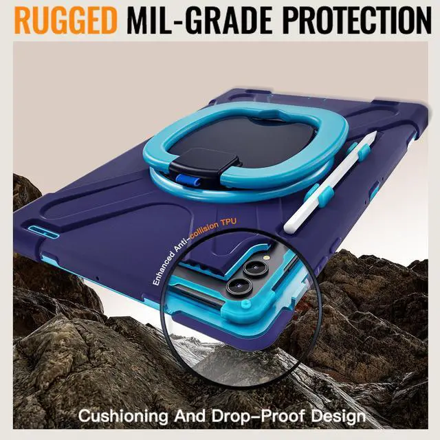 Alt view image 2 of 7 - WERLEO Case for Samsung Galaxy Tab S11 Ultra 14.6 inch 2025 SM-X930/X936B/X936E/X936U Shockporoof Cover with Built-in Screen Protector, Pencil Holder, Rotating Hand Strap, Stand, Shoulder Strap