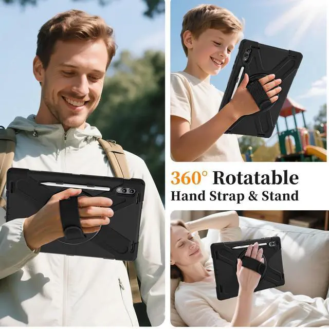 Alt view image 3 of 7 - WERLEO Protecive Case for Samsung Galaxy Tab S11 Ultra 14.6 inch 2025 SM-X930/X936B/X936E/X936U Shockporoof Cover with Pencil Holder Rotating Hand Strap & Stand Shoulder Strap & Universal Stylus Pen
