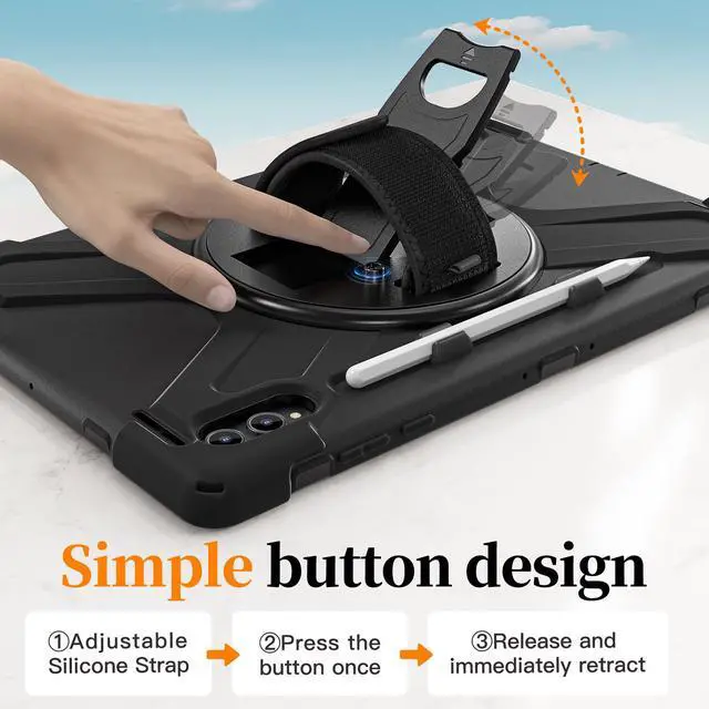 Alt view image 5 of 7 - WERLEO Protecive Case for Samsung Galaxy Tab S11 Ultra 14.6 inch 2025 SM-X930/X936B/X936E/X936U Shockporoof Cover with Pencil Holder Rotating Hand Strap & Stand Shoulder Strap & Universal Stylus Pen