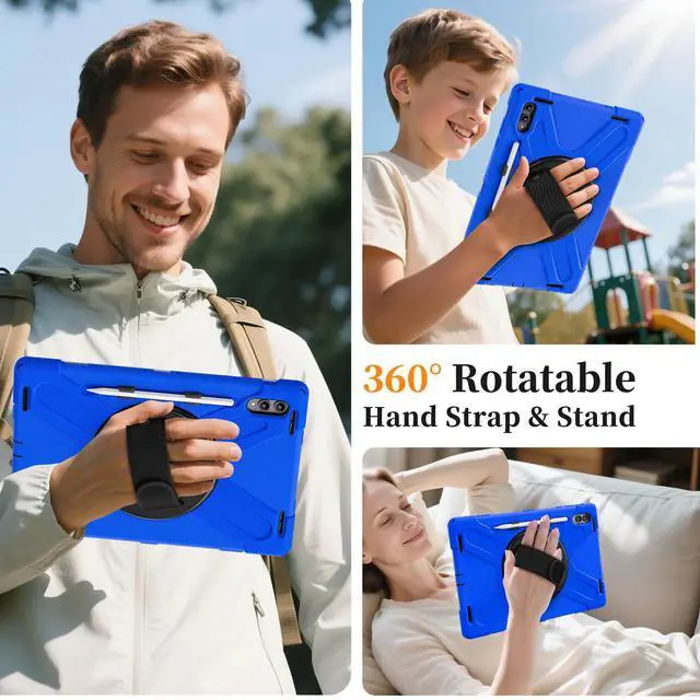 Alt view image 3 of 7 - WERLEO Protecive Case for Samsung Galaxy Tab S11 Ultra 14.6 inch 2025 SM-X930/X936B/X936E/X936U Shockporoof Cover with Pencil Holder Rotating Hand Strap & Stand Shoulder Strap & Universal Stylus Pen