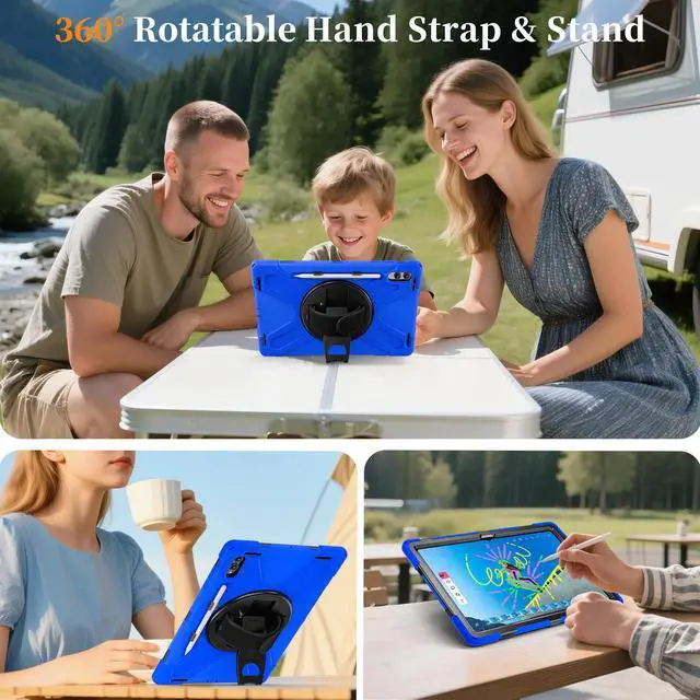 Alt view image 4 of 7 - WERLEO Protecive Case for Samsung Galaxy Tab S11 Ultra 14.6 inch 2025 SM-X930/X936B/X936E/X936U Shockporoof Cover with Pencil Holder Rotating Hand Strap & Stand Shoulder Strap & Universal Stylus Pen