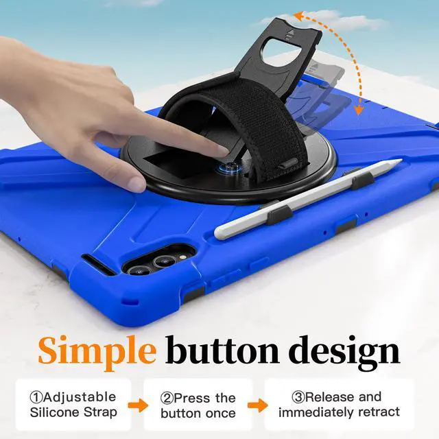 Alt view image 5 of 7 - WERLEO Protecive Case for Samsung Galaxy Tab S11 Ultra 14.6 inch 2025 SM-X930/X936B/X936E/X936U Shockporoof Cover with Pencil Holder Rotating Hand Strap & Stand Shoulder Strap & Universal Stylus Pen