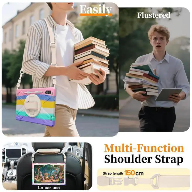 Alt view image 6 of 7 - WERLEO Protecive Case for Samsung Galaxy Tab S11 Ultra 14.6 inch 2025 SM-X930/X936B/X936E/X936U Shockporoof Cover with Pencil Holder Rotating Hand Strap & Stand Shoulder Strap & Universal Stylus Pen