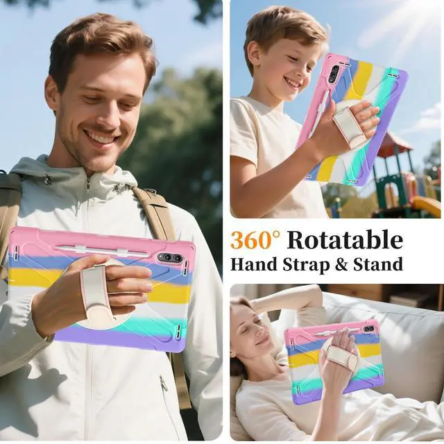 Alt view image 3 of 7 - WERLEO Protecive Case for Samsung Galaxy Tab S11 Ultra 14.6 inch 2025 SM-X930/X936B/X936E/X936U Shockporoof Cover with Pencil Holder Rotating Hand Strap & Stand Shoulder Strap & Universal Stylus Pen