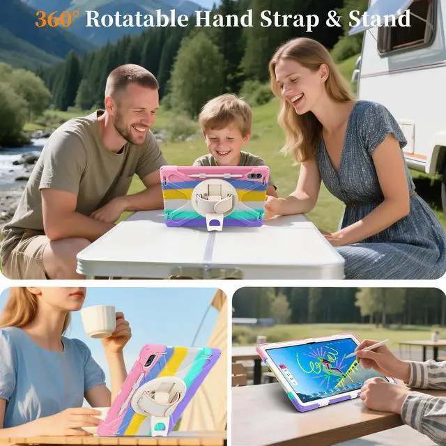 Alt view image 4 of 7 - WERLEO Protecive Case for Samsung Galaxy Tab S11 Ultra 14.6 inch 2025 SM-X930/X936B/X936E/X936U Shockporoof Cover with Pencil Holder Rotating Hand Strap & Stand Shoulder Strap & Universal Stylus Pen