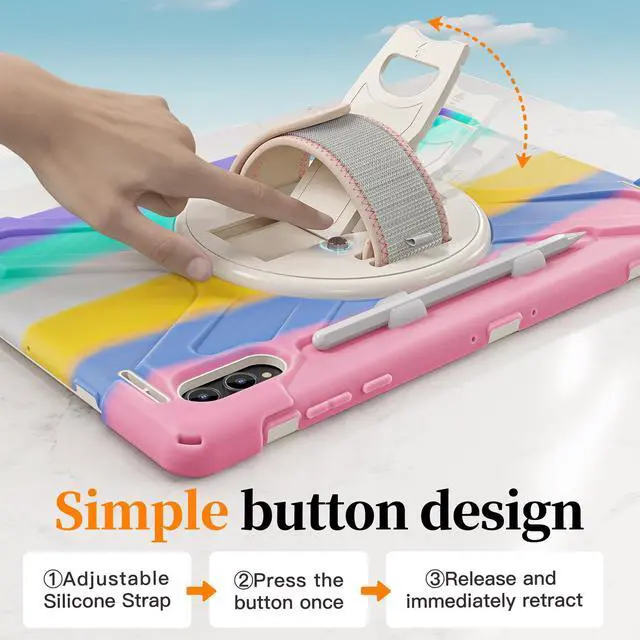 Alt view image 5 of 7 - WERLEO Protecive Case for Samsung Galaxy Tab S11 Ultra 14.6 inch 2025 SM-X930/X936B/X936E/X936U Shockporoof Cover with Pencil Holder Rotating Hand Strap & Stand Shoulder Strap & Universal Stylus Pen