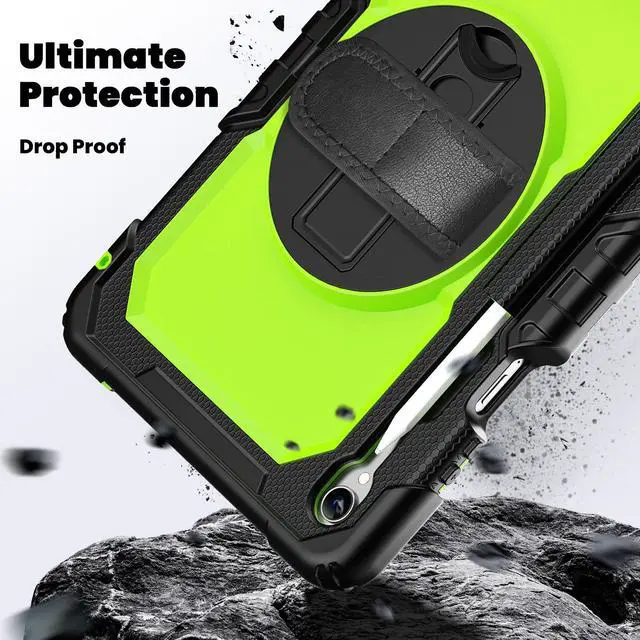 Alt view image 2 of 7 - WERLEO Case for Samsung Galaxy Tab S11 11 inch 2025 SM-X730/X736B/X736E/X736U Protective Cover with Screen Protector, Pencil Holder, 360 Rotating Stand, Hand Strap, Shoulder Strap Green