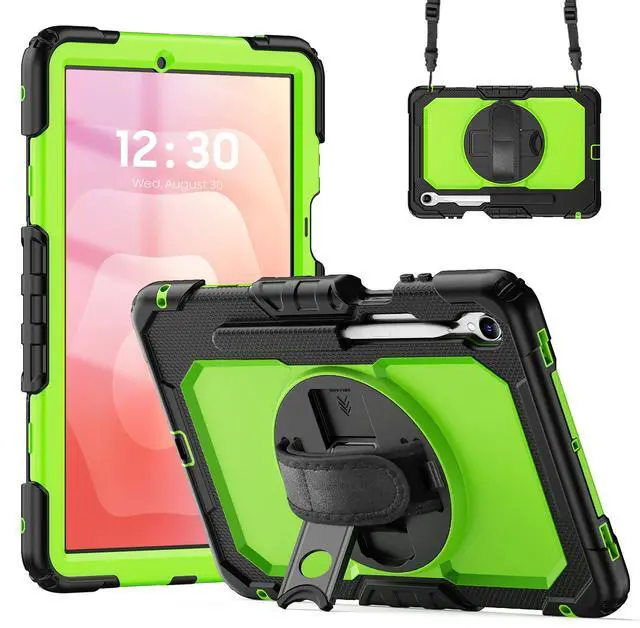 Main image of WERLEO Case for Samsung Galaxy Tab S11 11 inch 2025 SM-X730/X736B/X736E/X736U Protective Cover with Screen Protector, Pencil Holder, 360 Rotating Stand, Hand Strap, Shoulder Strap Green