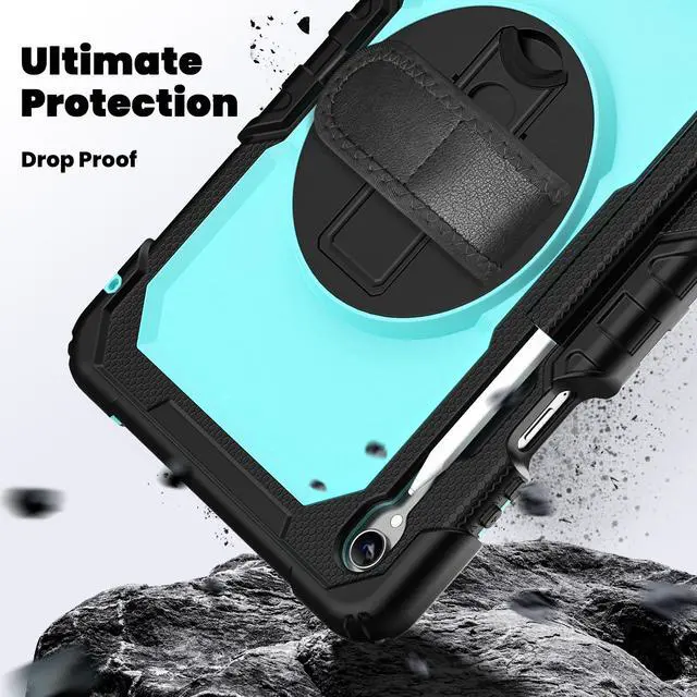 Alt view image 2 of 7 - WERLEO Case for Samsung Galaxy Tab S11 11 inch 2025 SM-X730/X736B/X736E/X736U Protective Cover with Screen Protector, Pencil Holder, 360 Rotating Stand, Hand Strap, Shoulder Strap Light Blue