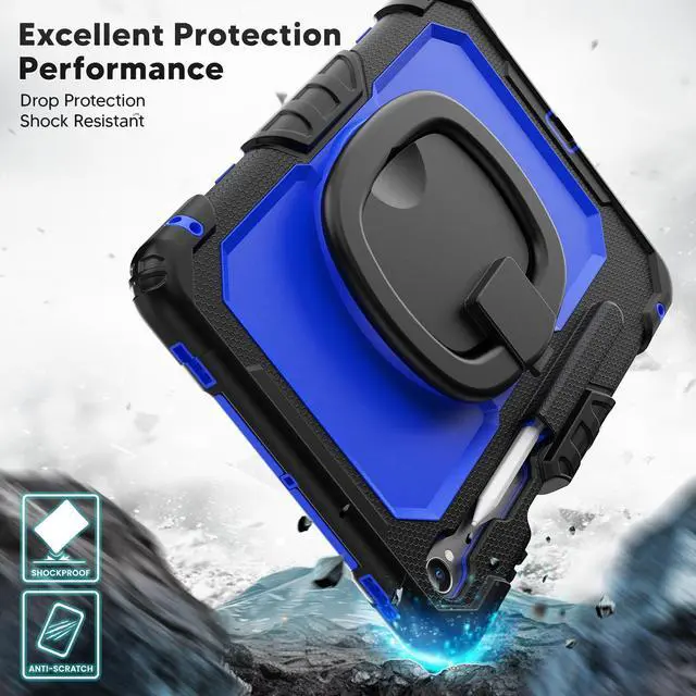 Alt view image 2 of 7 - WERLEO Protective Case for Samsung Galaxy Tab S11 11 inch 2025 SM-X730/X736B/X736E/X736U Protective Cover with Pencil Holder, 360 Rotating Stand, Hand Strap, Shoulder Strap, Support S-Pen Charging