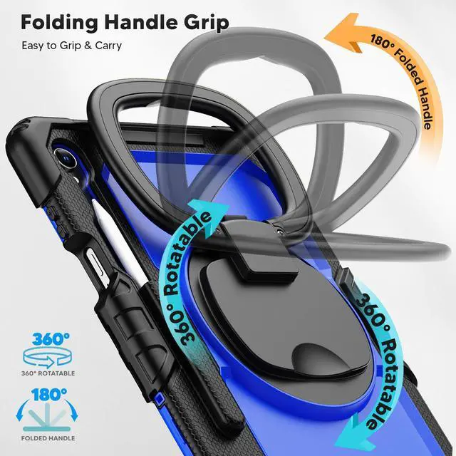 Alt view image 3 of 7 - WERLEO Protective Case for Samsung Galaxy Tab S11 11 inch 2025 SM-X730/X736B/X736E/X736U Protective Cover with Pencil Holder, 360 Rotating Stand, Hand Strap, Shoulder Strap, Support S-Pen Charging