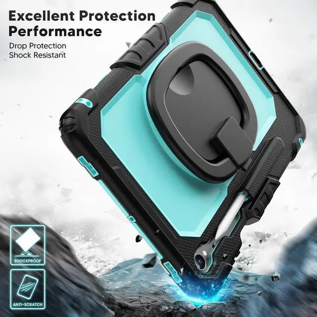 Alt view image 2 of 7 - WERLEO Protective Case for Samsung Galaxy Tab S11 11 inch 2025 SM-X730/X736B/X736E/X736U Protective Cover with Pencil Holder, 360 Rotating Stand, Hand Strap, Shoulder Strap, Support S-Pen Charging