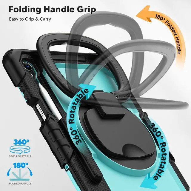 Alt view image 3 of 7 - WERLEO Protective Case for Samsung Galaxy Tab S11 11 inch 2025 SM-X730/X736B/X736E/X736U Protective Cover with Pencil Holder, 360 Rotating Stand, Hand Strap, Shoulder Strap, Support S-Pen Charging