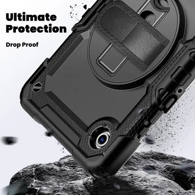 Alt view image 2 of 7 - WERLEO Case for Samsung Galaxy Tab A11 8.7 Inch 2025, Galaxy Tab A9 8.7 Inch 2023 Shockproof Cover with Built-in Screen Protector, Pencil Holder, 360 Rotating Stand, Hand Strap, Shoulder Strap