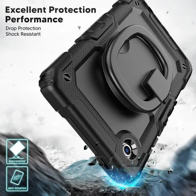 Alt view image 2 of 7 - WERLEO Protective Case for Samsung Galaxy Tab A11 8.7 Inch 2025, Galaxy Tab A9 8.7" 2023 Shockproof Cover with Screen Protector, Pencil Holder, 360 Rotating Stand, Hand Strap, Shoulder Strap