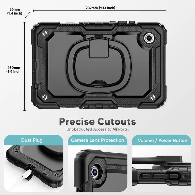 Alt view image 6 of 7 - WERLEO Protective Case for Samsung Galaxy Tab A11 8.7 Inch 2025, Galaxy Tab A9 8.7" 2023 Shockproof Cover with Screen Protector, Pencil Holder, 360 Rotating Stand, Hand Strap, Shoulder Strap