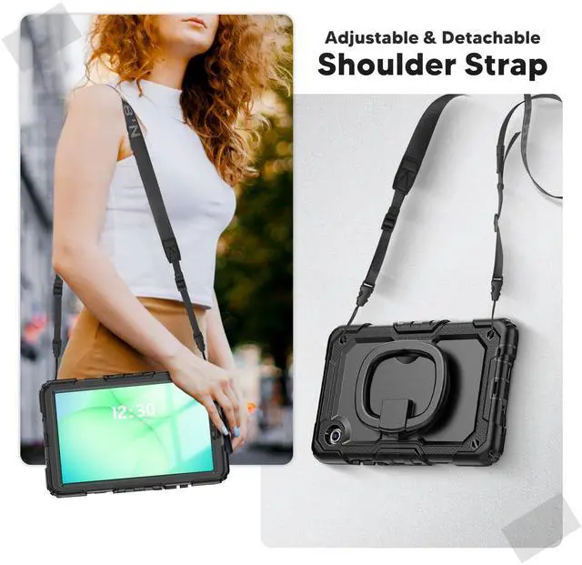 Alt view image 7 of 7 - WERLEO Protective Case for Samsung Galaxy Tab A11 8.7 Inch 2025, Galaxy Tab A9 8.7" 2023 Shockproof Cover with Screen Protector, Pencil Holder, 360 Rotating Stand, Hand Strap, Shoulder Strap