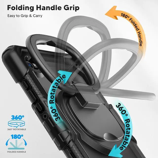 Alt view image 3 of 7 - WERLEO Protective Case for Samsung Galaxy Tab A11 8.7 Inch 2025, Galaxy Tab A9 8.7" 2023 Shockproof Cover with Screen Protector, Pencil Holder, 360 Rotating Stand, Hand Strap, Shoulder Strap