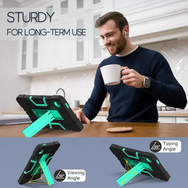 Alt view image 4 of 7 - WERLEO Case for Samsung Galaxy Tab A11 8.7 Inch 2025 Model SM-X130/X133/X135, Hard PC Soft Silicone Rugged Shockproof Protective Cover for Samsung Galaxy Tab A11 8.7" 2025 with Universal Stylus Pen