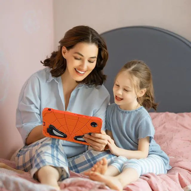 Alt view image 7 of 7 - Werleo Case for Samsung Galaxy Tab A11 8.7 inch 2025 SM-X130/X133/X135, Lightweight Shockproof Rugged Protective Cover with Kickstand, Pencil Holder for Kids Children Boys Orange