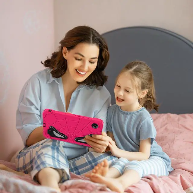 Alt view image 5 of 7 - Werleo Case for Samsung Galaxy Tab A11 8.7 inch 2025 SM-X130/X133/X135, Lightweight Shockproof Rugged Protective Cover with Kickstand, Pencil Holder for Kids Children Boys Rose Red