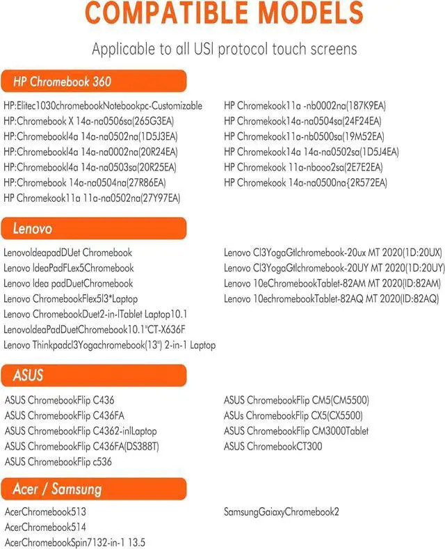 Alt view image 2 of 7 - WERLEO USI 2.0 Stylus for Chromebook / Amazon Fire Max 11 - Lenovo/Acer/ASUS/HP, Rechargeable Stylus Pen with 4096 Sensitivity for Google Pixel Tablet, Lenovo Chromebook
