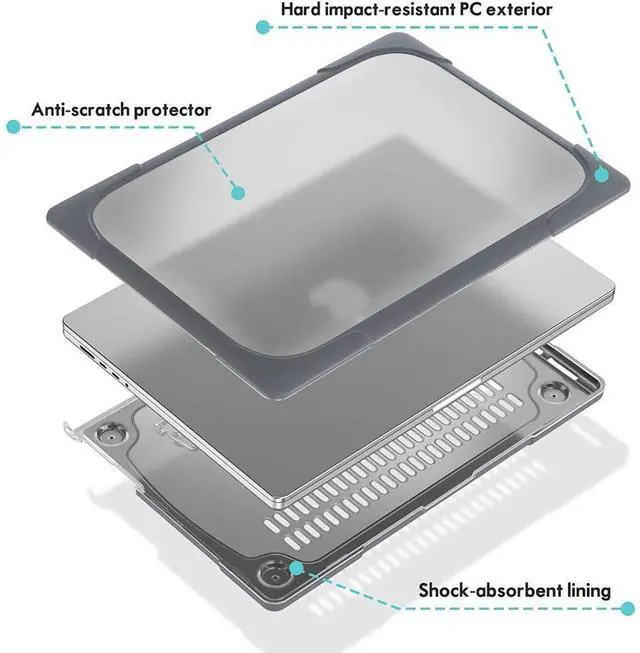 Alt view image 5 of 7 - BONAEVER Case For MacBook Pro 14 inch 2025 2024 2023 2022 2021 M5 M4 M3 M2 M1 A3434 A3112 A3185 A3401 A2918 A2992 A2779 A2442, Hard Protective Cover Shell with Stand and Keyboard Skin