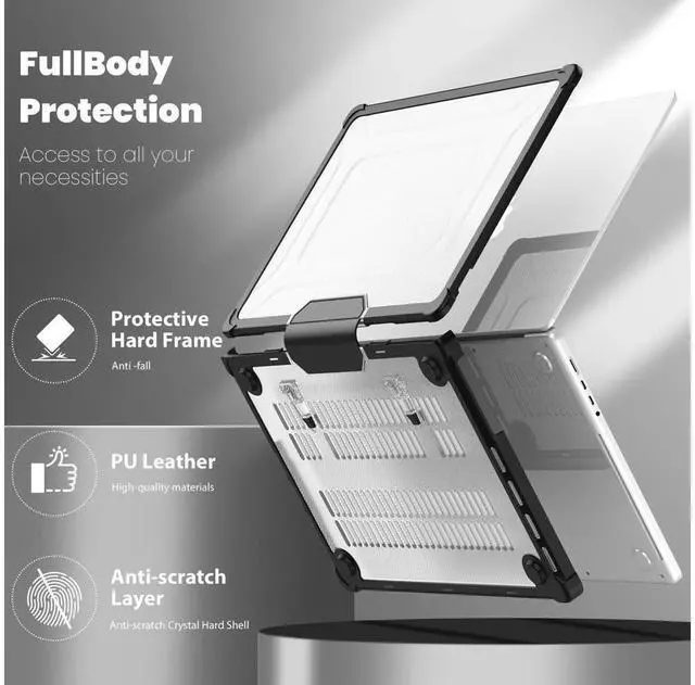 Alt view image 6 of 7 - Case for MacBook Pro 14 2025 2024 2023 2022 2021 M5 M4 M3 M2 M1 A3434 A3112 A3185 A3401 A2918 A2992 A2779 A2442 Laptop Hard Cover with Stand Keyboard Skin Screen Protector Camera Cover USB C Adapter