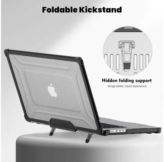 Alt view image 2 of 7 - Case for MacBook Pro 14 2025 2024 2023 2022 2021 M5 M4 M3 M2 M1 A3434 A3112 A3185 A3401 A2918 A2992 A2779 A2442 Laptop Hard Cover with Stand Keyboard Skin Screen Protector Camera Cover USB C Adapter