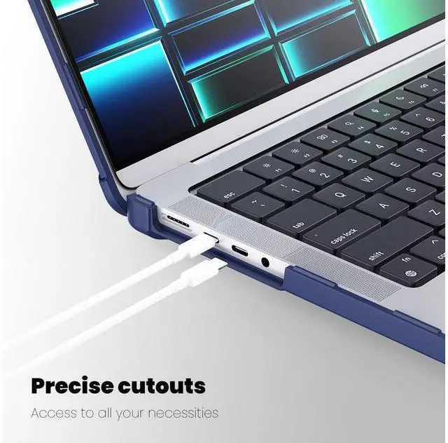 Alt view image 5 of 7 - Case for MacBook Pro 14 2025 2024 2023 2022 2021 M5 M4 M3 M2 M1 A3434 A3112 A3185 A3401 A2918 A2992 A2779 A2442 Laptop Hard Cover with Stand Keyboard Skin Screen Protector Camera Cover USB C Adapter