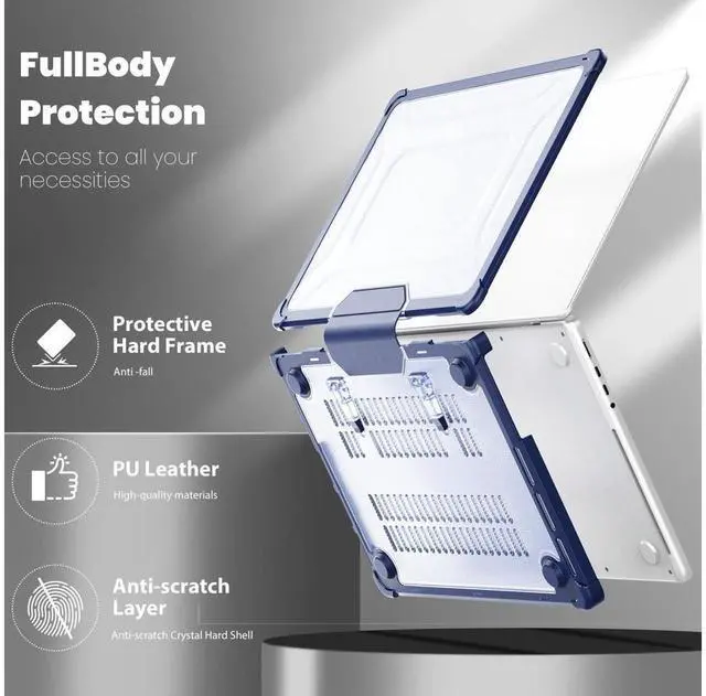 Alt view image 4 of 7 - Case for MacBook Pro 14 2025 2024 2023 2022 2021 M5 M4 M3 M2 M1 A3434 A3112 A3185 A3401 A2918 A2992 A2779 A2442 Laptop Hard Cover with Stand Keyboard Skin Screen Protector Camera Cover USB C Adapter