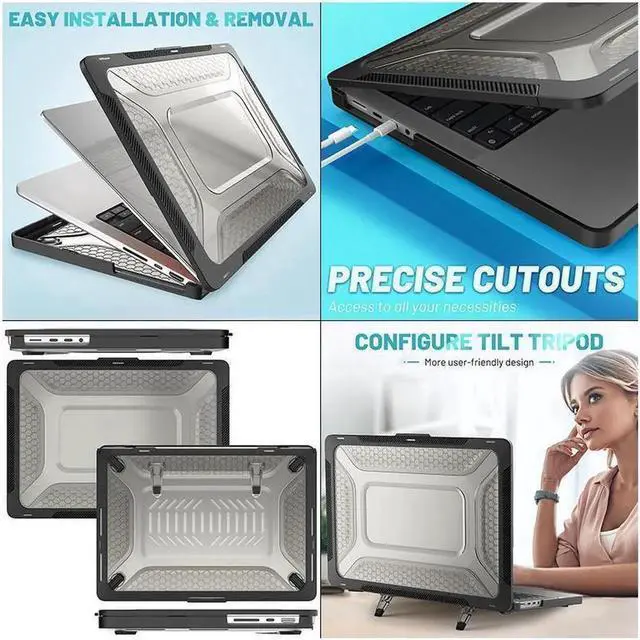 Alt view image 7 of 7 - BONAEVER Case For MacBook Pro 14 inch Case 2025 2024 2023 2022 2021 M5 M4 M3 M2 M1 A3434 A3112 A3185 A3401 A2918 A2992 A2779 A2442 Hard Shell Protective Cover with Stand