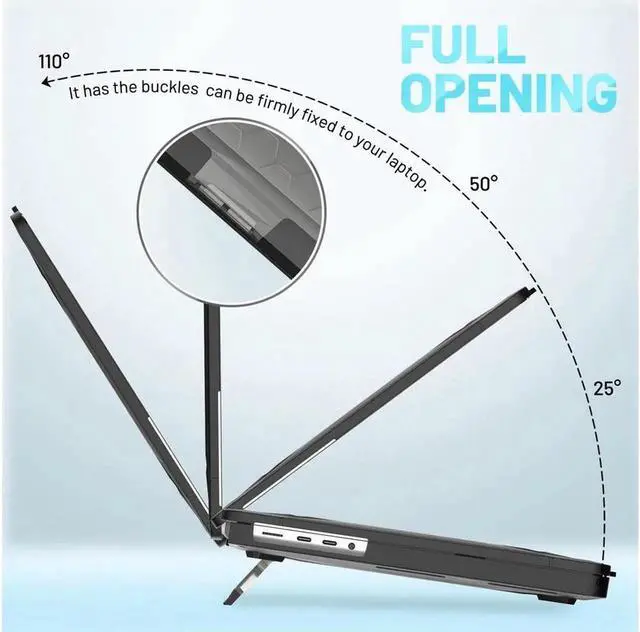 Alt view image 4 of 7 - BONAEVER Case For MacBook Pro 14 inch Case 2025 2024 2023 2022 2021 M5 M4 M3 M2 M1 A3434 A3112 A3185 A3401 A2918 A2992 A2779 A2442 Hard Shell Protective Cover with Stand