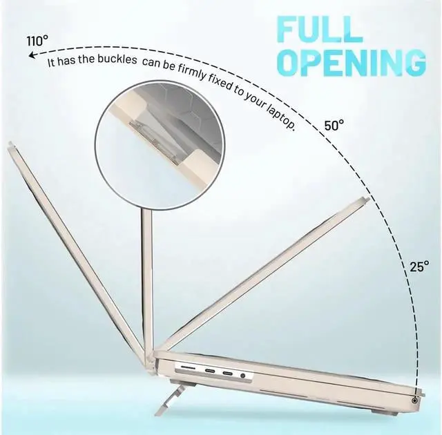 Alt view image 3 of 7 - BONAEVER Case For MacBook Pro 14 inch Case 2025 2024 2023 2022 2021 M5 M4 M3 M2 M1 A3434 A3112 A3185 A3401 A2918 A2992 A2779 A2442 Hard Shell Protective Cover with Stand Apricot