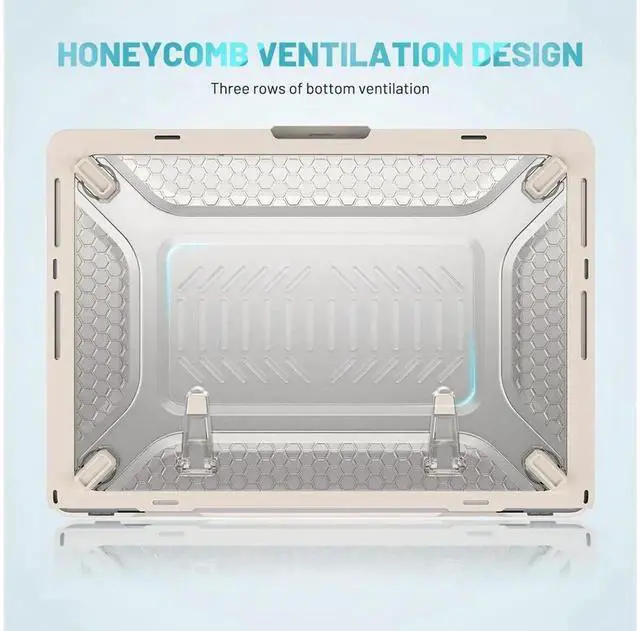 Alt view image 7 of 7 - BONAEVER Case For MacBook Pro 14 inch Case 2025 2024 2023 2022 2021 M5 M4 M3 M2 M1 A3434 A3112 A3185 A3401 A2918 A2992 A2779 A2442 Hard Shell Protective Cover with Stand Apricot