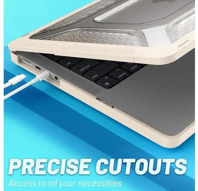 Alt view image 6 of 7 - BONAEVER Case For MacBook Pro 14 inch Case 2025 2024 2023 2022 2021 M5 M4 M3 M2 M1 A3434 A3112 A3185 A3401 A2918 A2992 A2779 A2442 Hard Shell Protective Cover with Stand Apricot