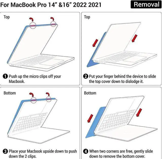 Alt view image 7 of 7 - BONAEVER Compatible with MacBook Pro 14 inch Case 2025 2024 2023 2022 2021 M5 M4 M3 M2 M1 A3434 A3112 A3185 A3401 A2918 A2992 A2779 A2442, Hard Shell Case with Keyboard Cover Clear