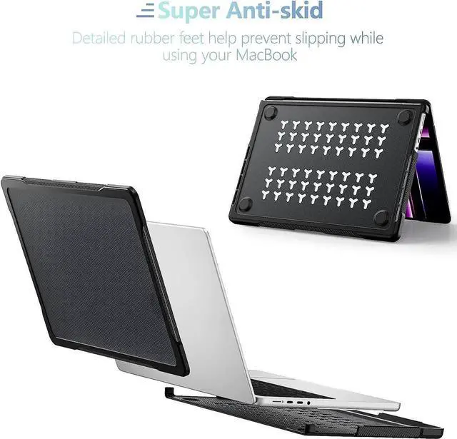 Alt view image 5 of 7 - For MacBook Pro 14 inch Case 2025 2024 2023 2022 2021 M5 M4 M3 M2 M1 A3434 A3112 A3185 A3401 A2918 A2992 A2779 A2442, Heavy Duty Rugged Hard Shell Shockproof Cover with Keyboard Skin