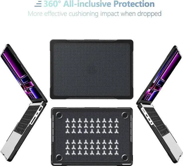 Alt view image 7 of 7 - For MacBook Pro 14 inch Case 2025 2024 2023 2022 2021 M5 M4 M3 M2 M1 A3434 A3112 A3185 A3401 A2918 A2992 A2779 A2442, Heavy Duty Rugged Hard Shell Shockproof Cover with Keyboard Skin