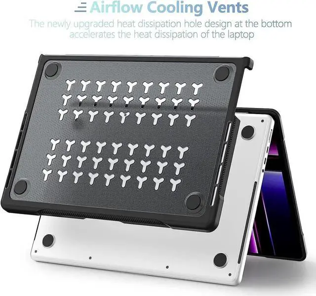 Alt view image 4 of 7 - For MacBook Pro 14 inch Case 2025 2024 2023 2022 2021 M5 M4 M3 M2 M1 A3434 A3112 A3185 A3401 A2918 A2992 A2779 A2442, Heavy Duty Rugged Hard Shell Shockproof Cover with Keyboard Skin