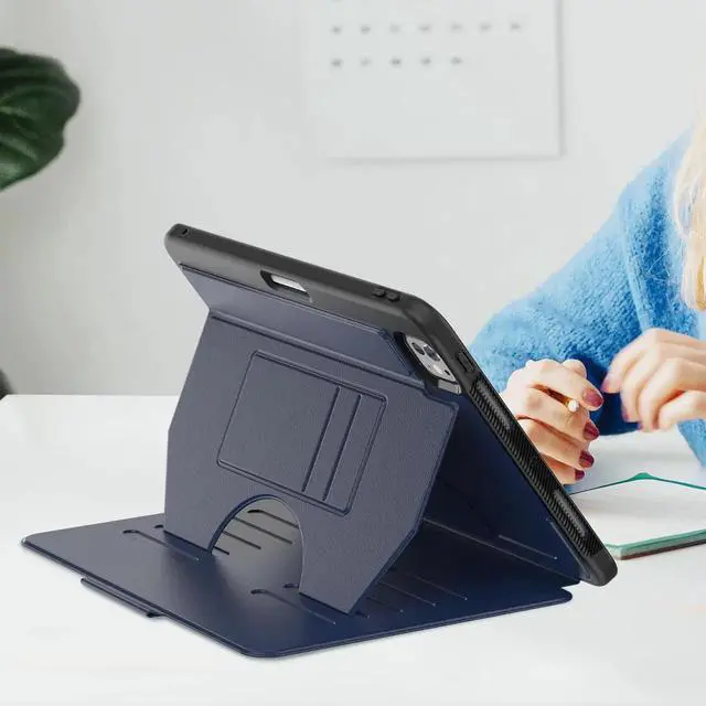 Alt view image 7 of 7 - BONAEVER Case For iPad Pro 11 Inch M5 2025 M4 2024, Smart Magnetic Auto Sleep Shockproof Cover with Multi-Angles Stand, Pen Holder, Card Slot Blue