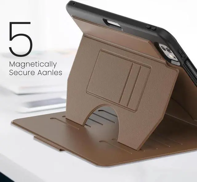 Alt view image 2 of 7 - BONAEVER Case For iPad Pro 11 Inch M5 2025 M4 2024, Smart Magnetic Auto Sleep Shockproof Cover with Multi-Angles Stand, Pen Holder, Card Slot Brown